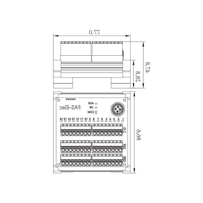 IP20, IO-Link Hub, NPN, 16DI/DO adaptive, terminal module, 00BS52